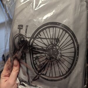 Gray Bicycle Wheel Print Bag